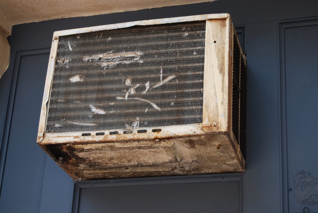 Old battered air conditioning vent.