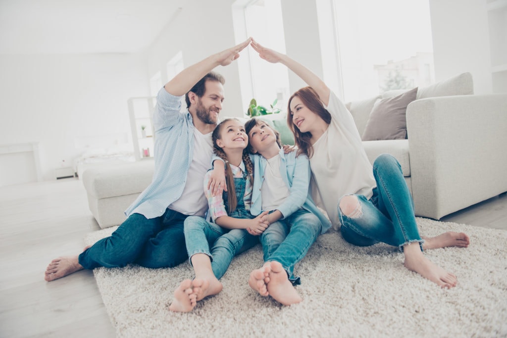 happy family at home.