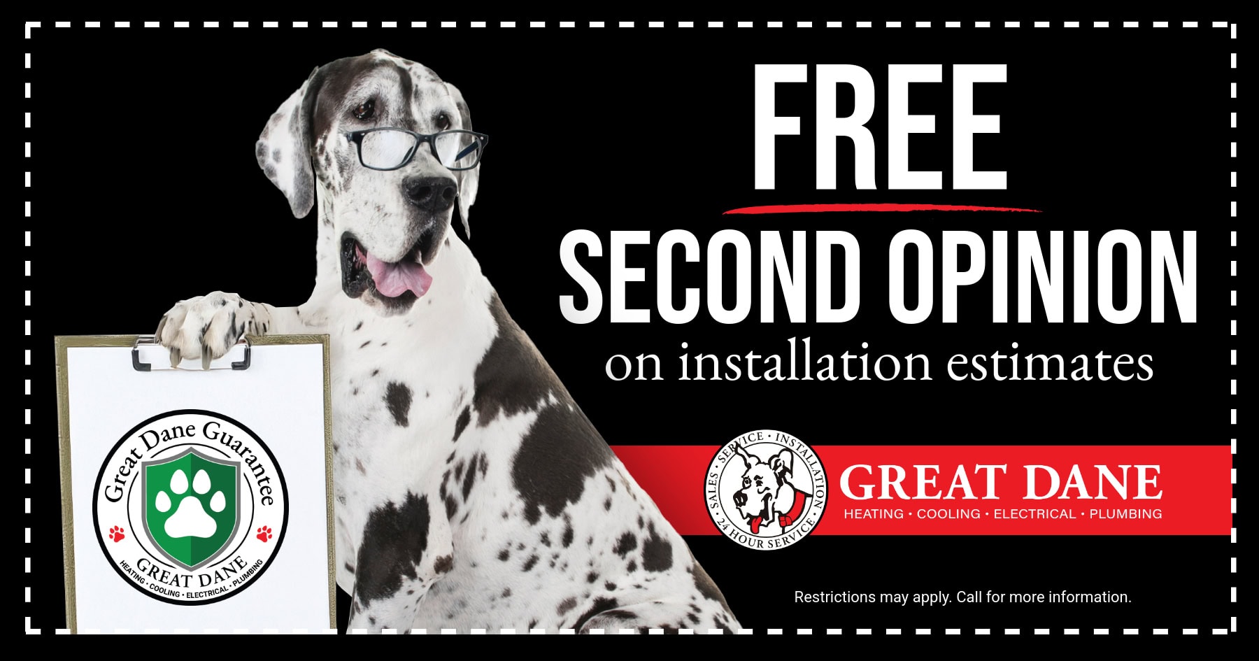Website coupon for a free second opinion on installation estimates.