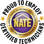 Proud to employ NATE Certified Technicians
